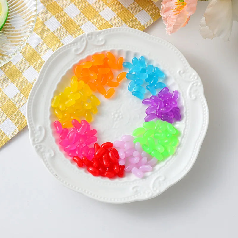 Jelly Bean Candy Cabochons – Resin Fake Sweets for Dollhouse Craft Decor