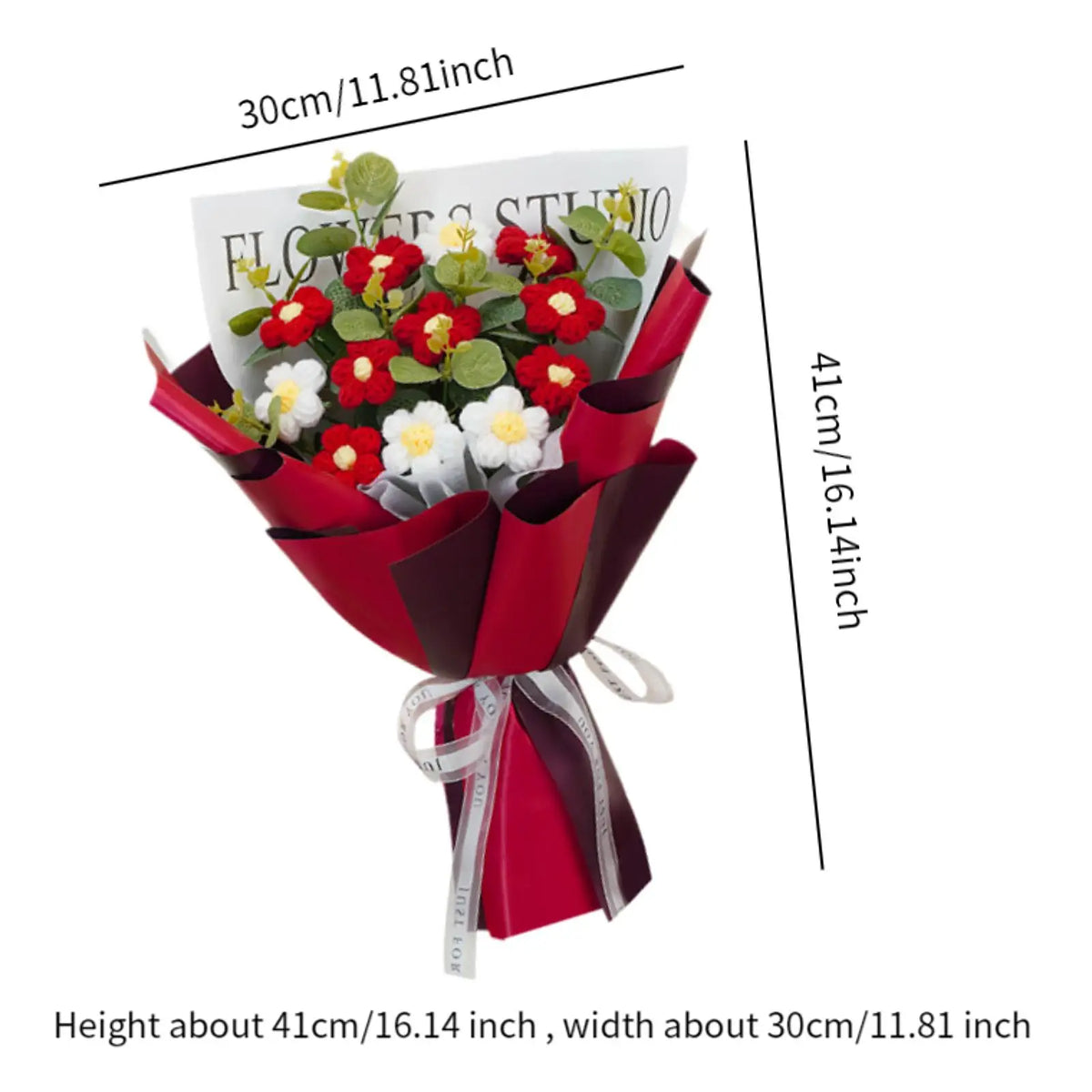 Handmade Crochet Flower Bouquet – Knitted Floral Decor for Gift Giving