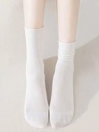 Women Mid Length Cotton Socks – Soft Breathable Casual Daily Wear