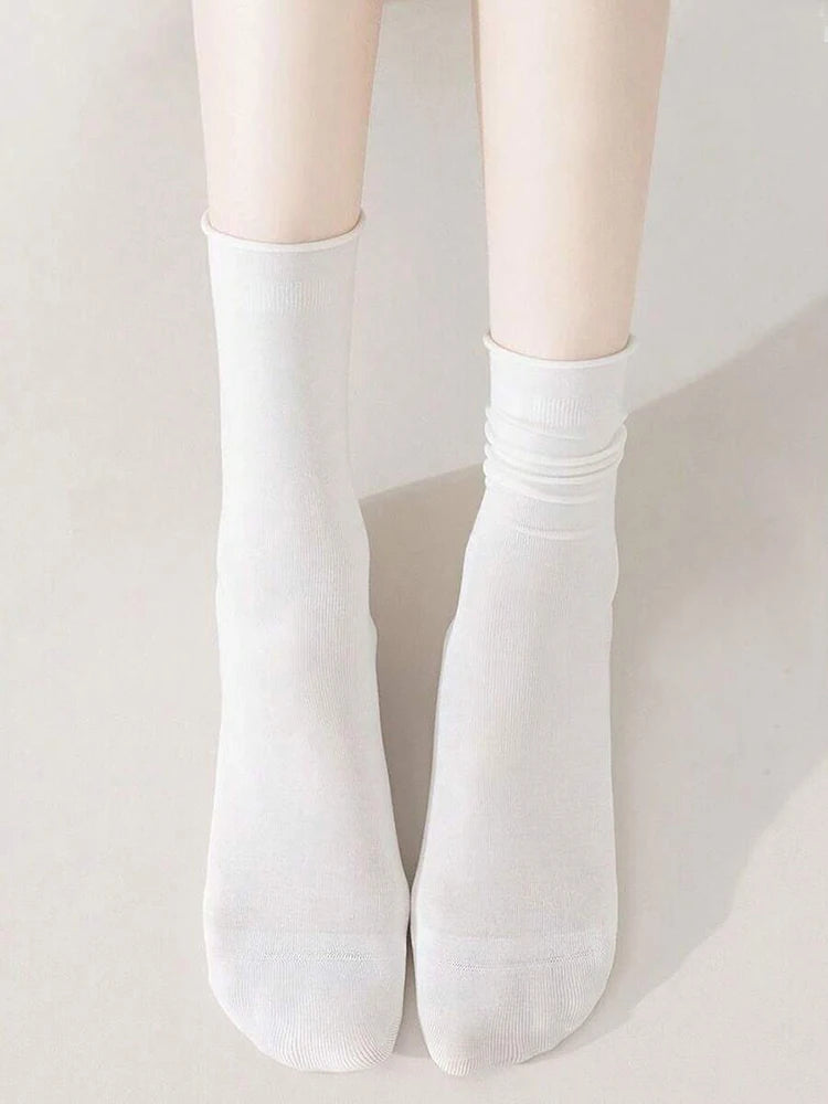 Women Mid Length Cotton Socks – Soft Breathable Casual Daily Wear
