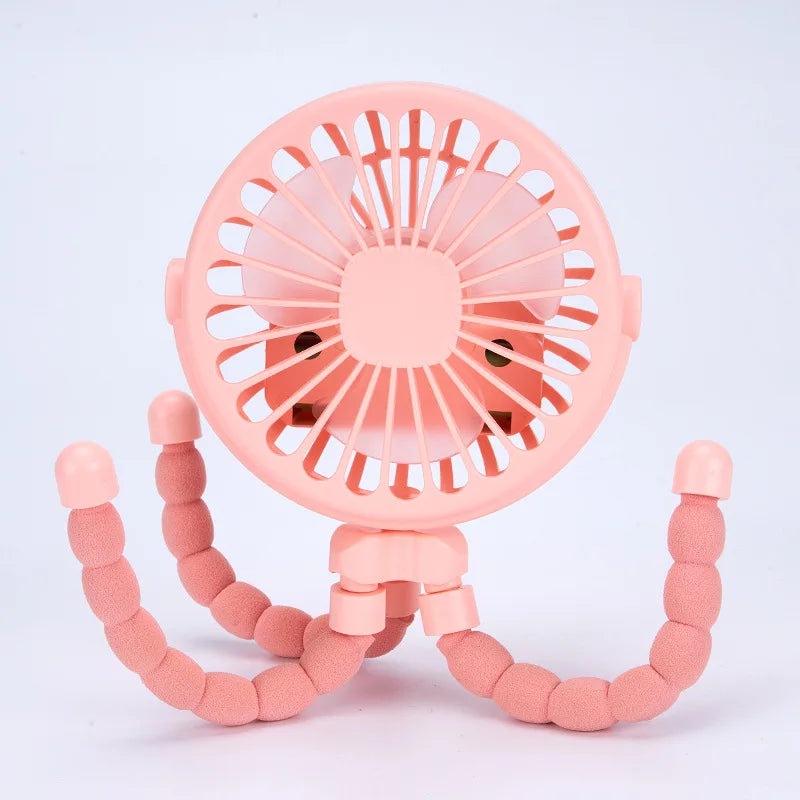 Flexible Tripod Stroller Fan – Rechargeable Personal Cooler for Travel