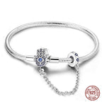 925 Sterling Silver Charm Bracelet – Adjustable Green Zircon for Birthday Gifts