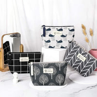 Canvas Small Cosmetic Bag – Portable Makeup Organizer for Travel