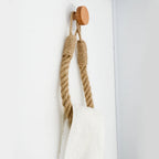 Adhesive Hemp Paper Towel Holder – Wall Mounted Rack for Bathroom Storage