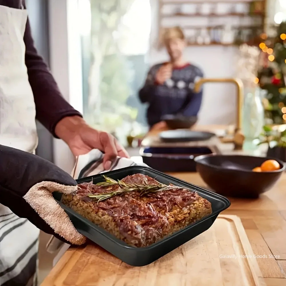 Carbon Steel Nonstick Roasting Pan – Rectangular Baking Tray for Bread and Cake