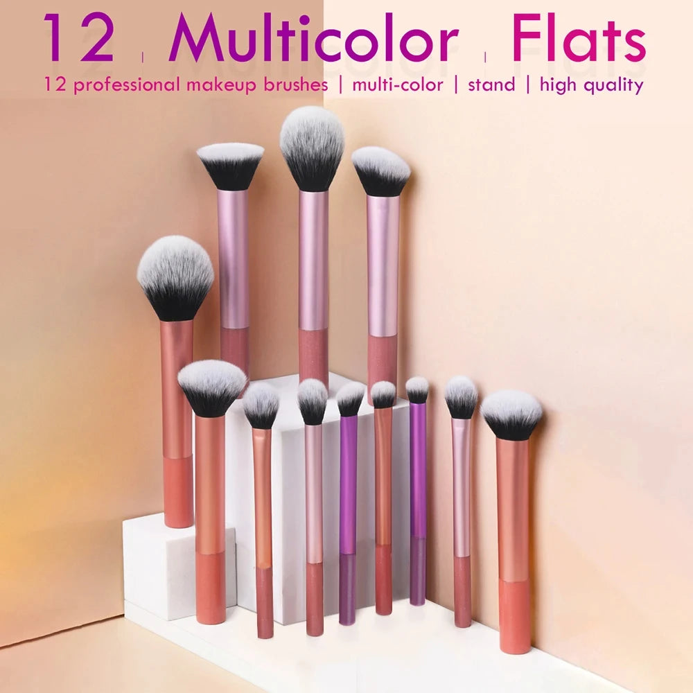 Synthetic Makeup Brush Set – Soft Cosmetic Tools for Foundation and Eyeshadow