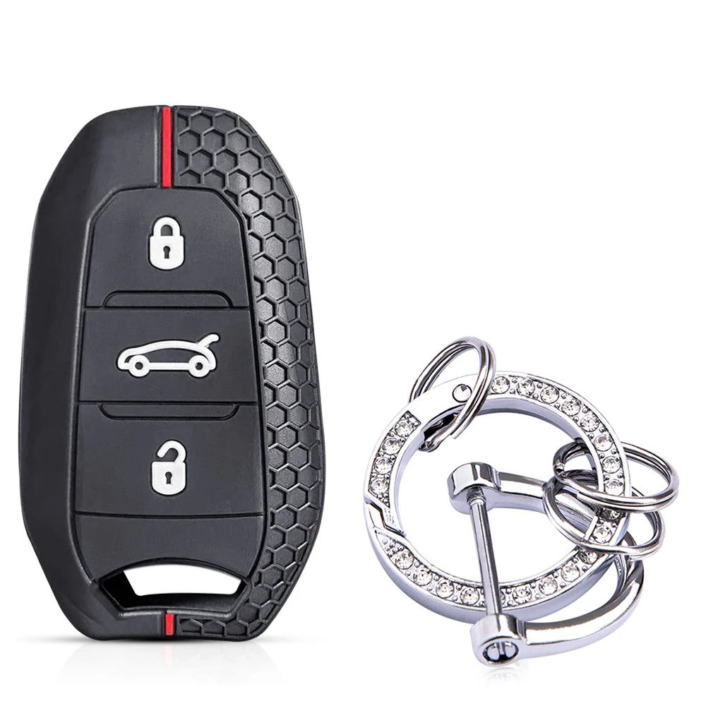 Silicone Car Key Fob Cover – Protective Remote Case for Peugeot and Citroen