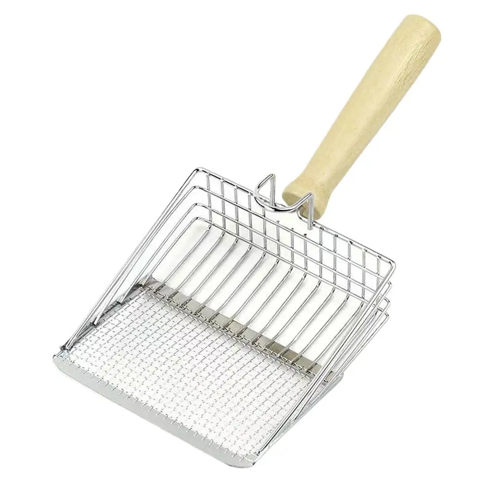 Stainless Steel Cat Litter Scoop – Long Handle Tool for Pet Waste Cleaning