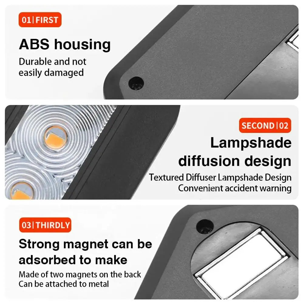Magnetic Rotating LED Warning Light – Rechargeable Signal for Road Safety