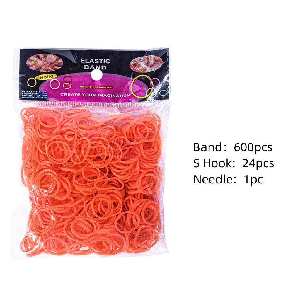 Elastic Loom Bands – Colorful DIY Jewelry Making Kit for Kids Crafts