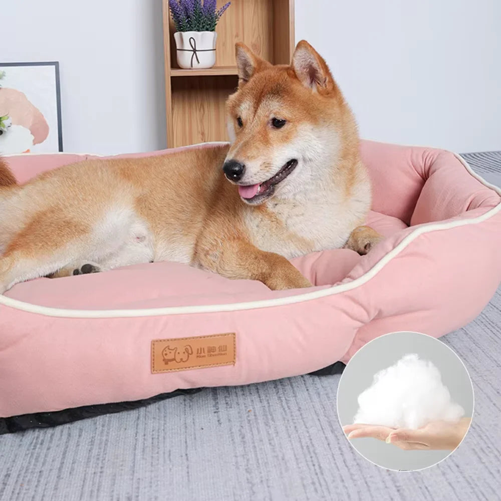 Large Pet Sofa Bed – Warm Orthopedic Cushion for Winter Dog and Cat Sleep
