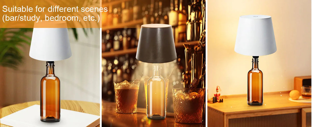 Wireless LED Wine Bottle Lamp – Touch Control for Outdoor Dining