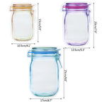Reusable Mason Jar Zipper Bags – Leakproof Food Storage for Kitchen Snacks