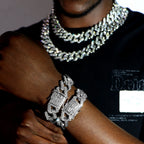Iced Out Cuban Link Chain – AAA Rhinestone Men's Necklace for Hip Hop Jewelry