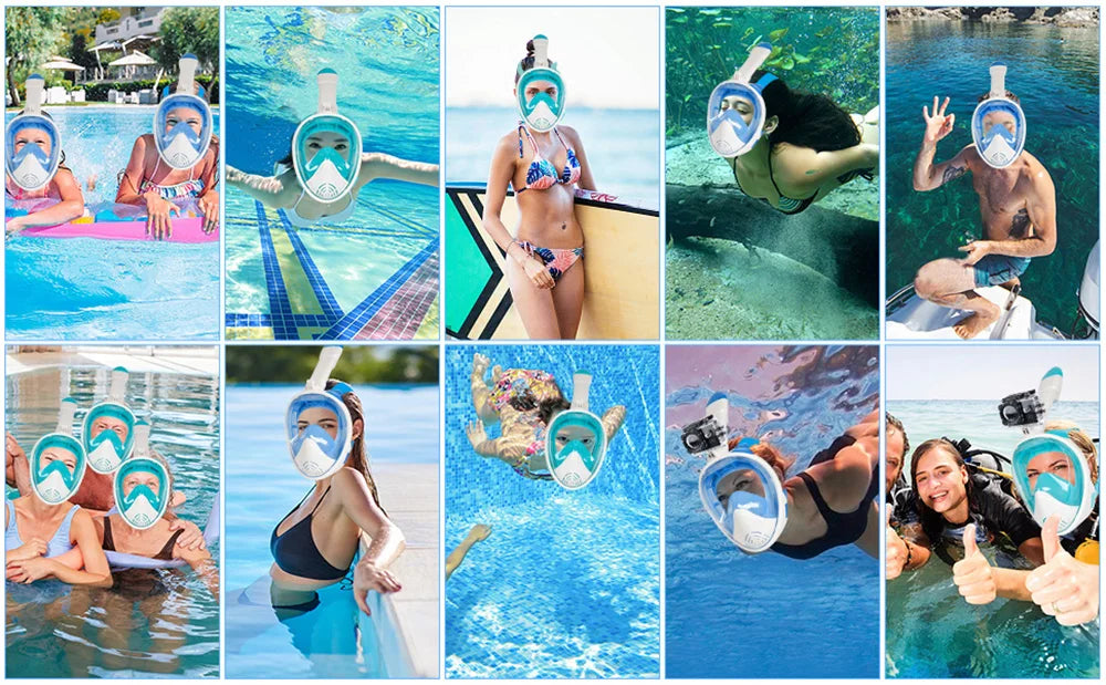 Full Face Snorkel Mask – Anti-Fog Panoramic View for Diving and Swimming