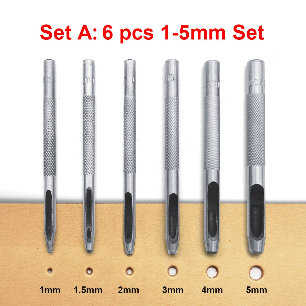 Steel Hollow Leather Punch Tool Set – Sharp Hole Cutters for Watch Belts