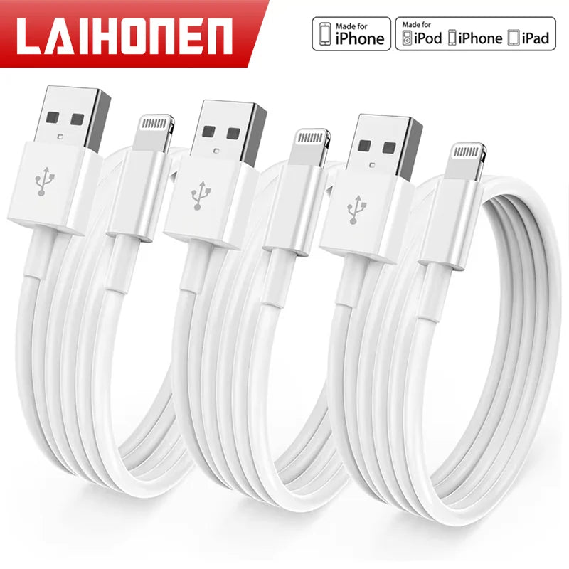 MFi Certified Lightning Charging Cable – USB A Data Cord for iPhone Devices
