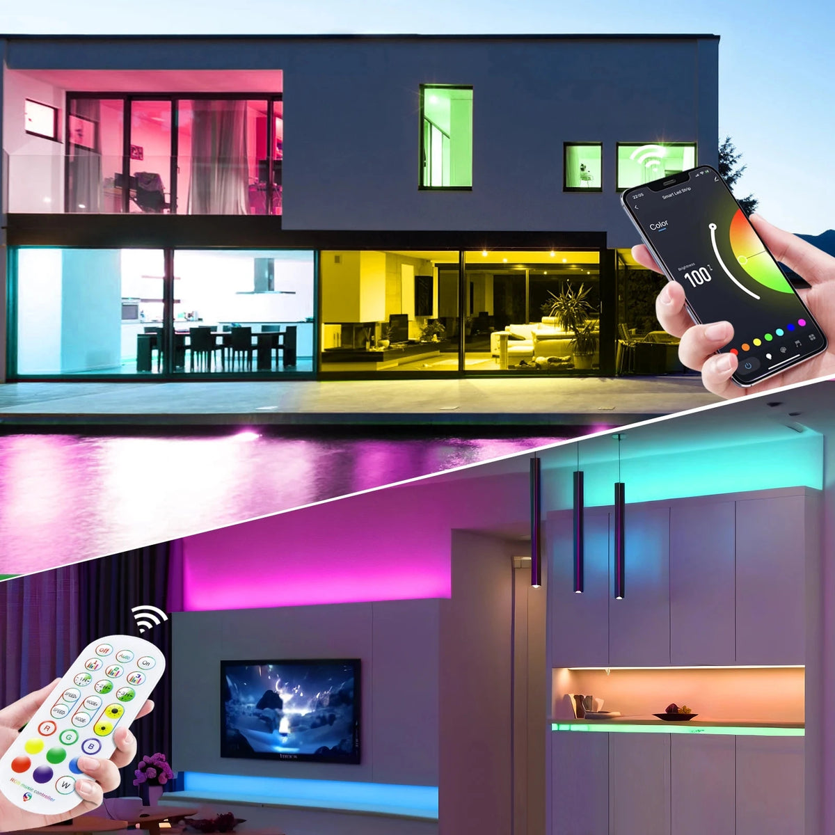 Smart RGB Neon LED Strip – WiFi App Controlled Light for Home Gaming Decor