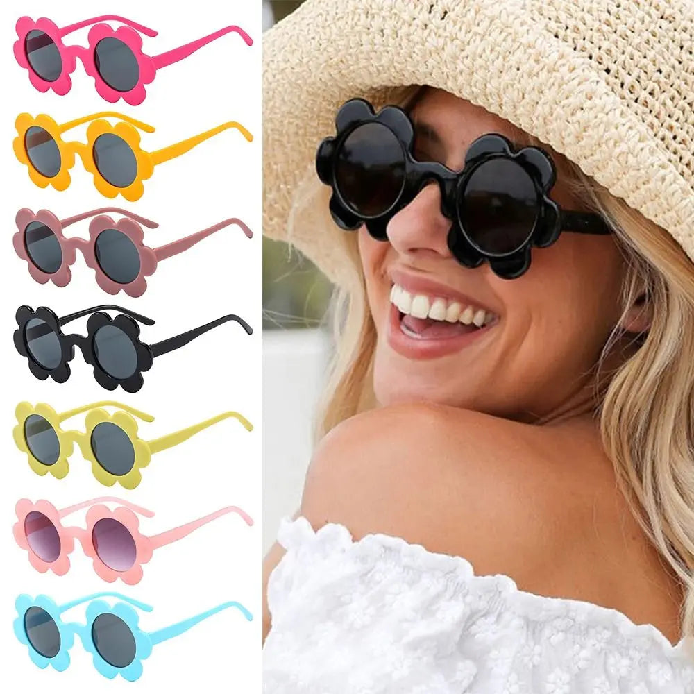 Retro Sunflower Round Sunglasses – Floral Festival Shades for Women
