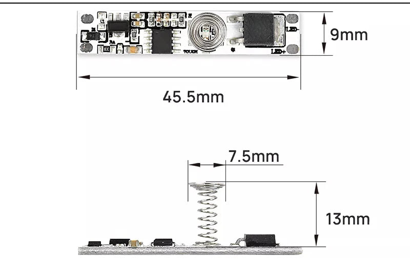 LED Touch Dimmer Switch – Aluminum 12V 24V Controller for Cabinet Lighting