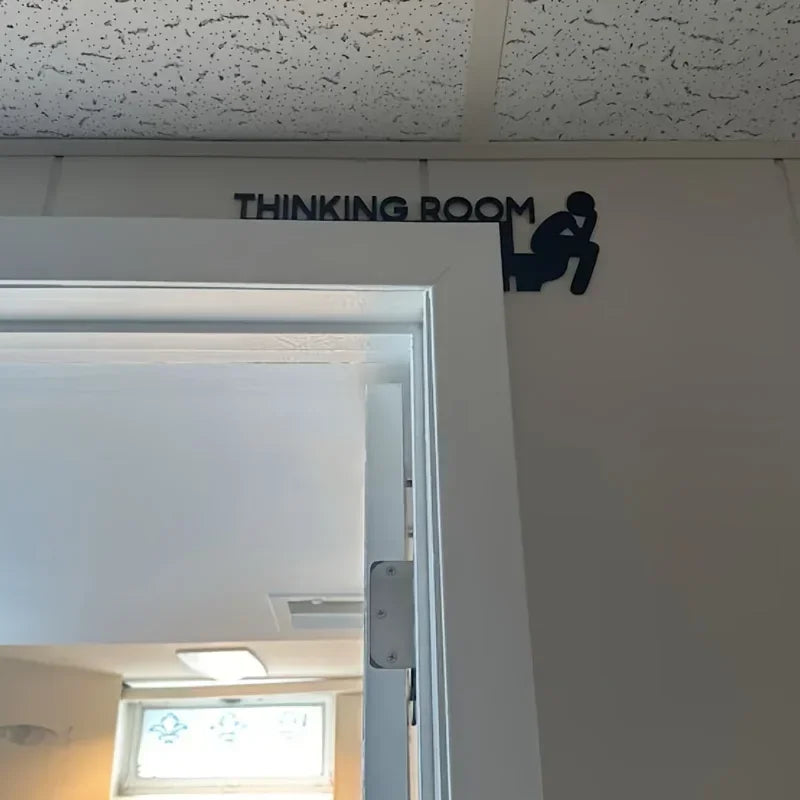 Thinking Room Toilet Sign – Modern Wall Mount Plaque for Bathroom Decor