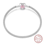925 Sterling Silver Charm Bracelet – Adjustable Green Zircon for Birthday Gifts