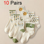 Cartoon Print Midlength Socks – Soft Cotton Casual Wear for Women