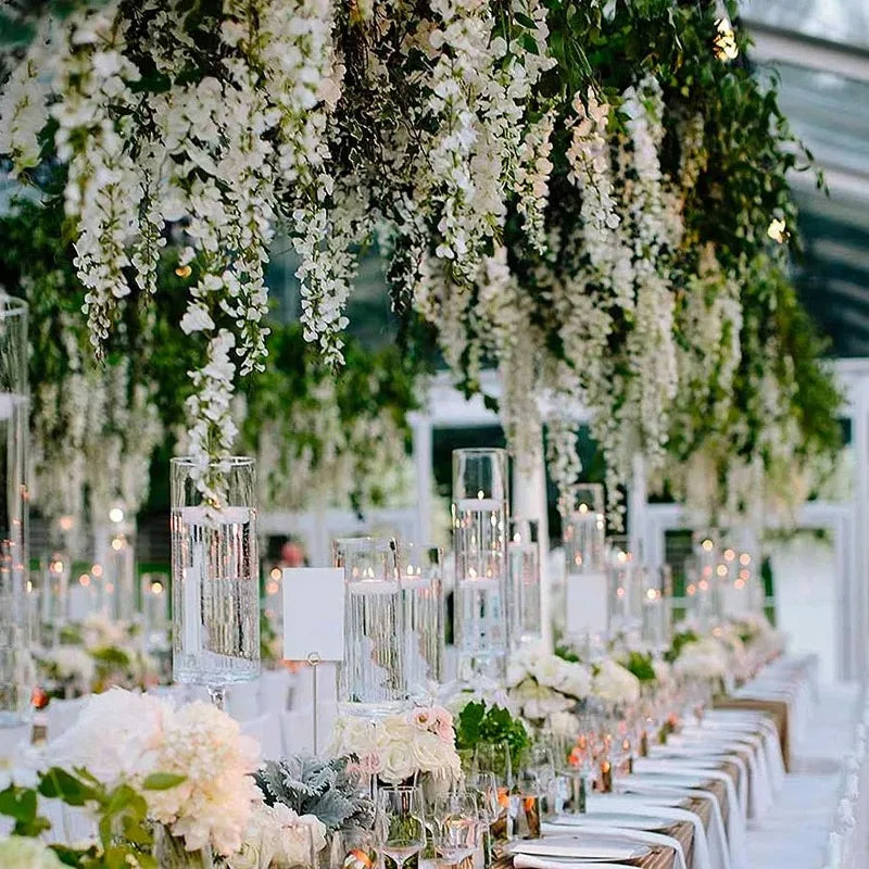 Silk Wisteria Hanging Vines – 110cm Artificial Flower Garland for Wedding Decor