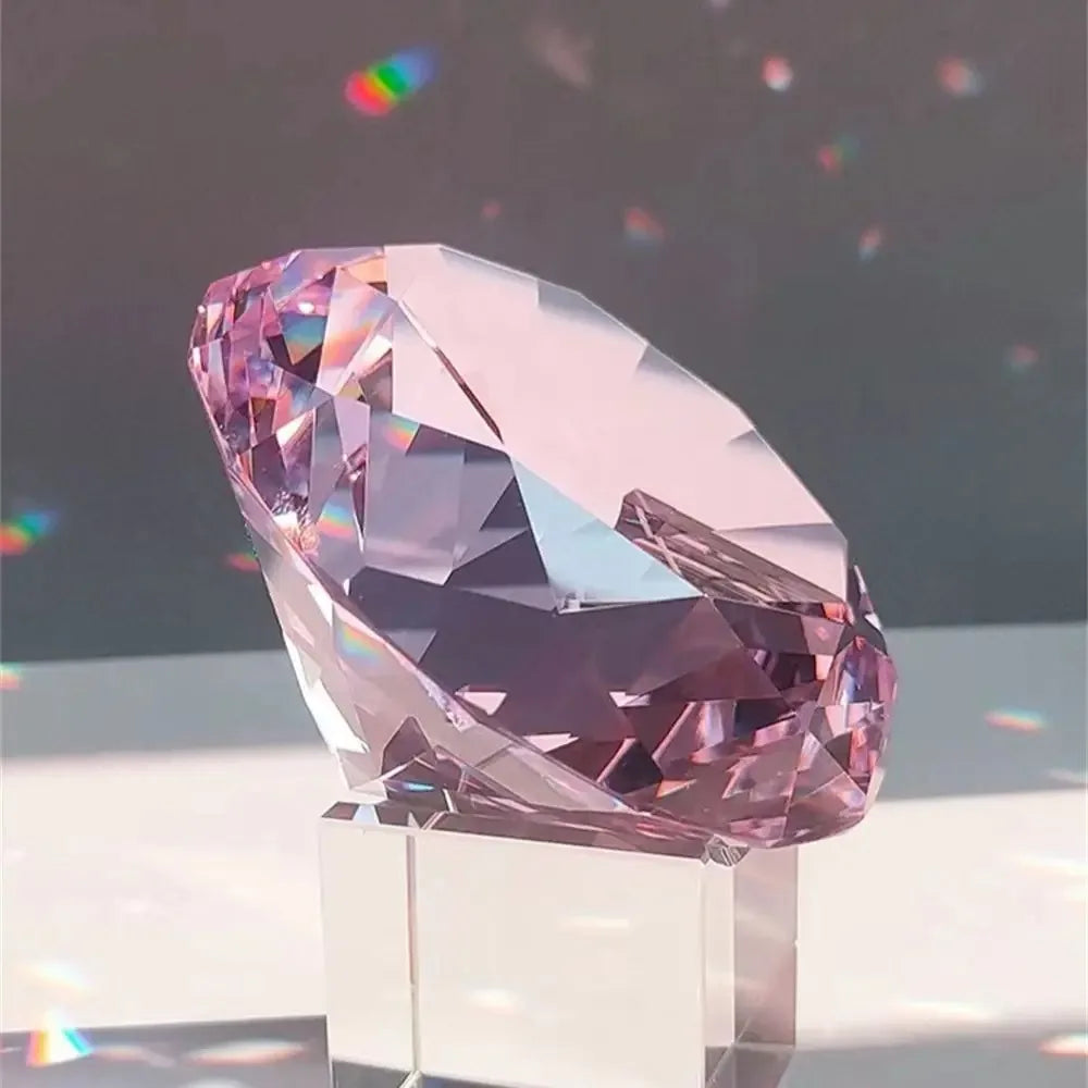 Crystal Diamond Glass Paperweight – Decorative Ornament for Romantic Proposals
