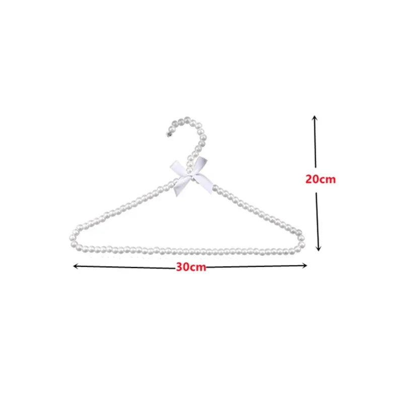 Pearl Beaded Bow Clothes Hangers – Decorative Kids Dress Storage Organizer