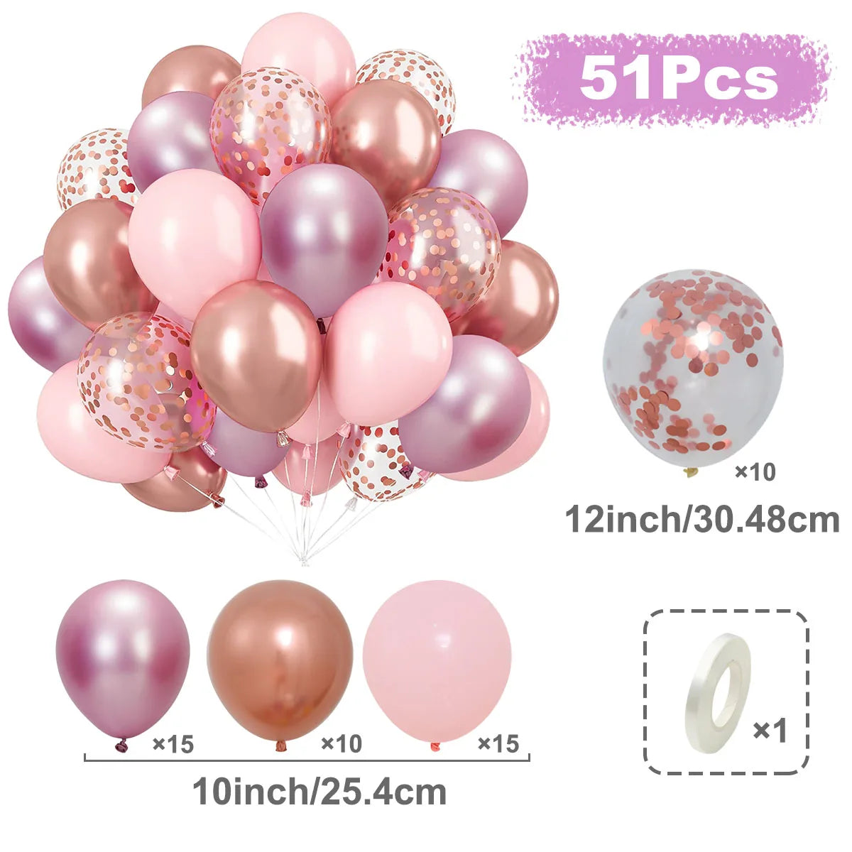 Metallic Pearl and Confetti Balloons – Decorative Latex Set for Party Events