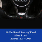 Aluminum S-Line Steering Wheel Emblem – Decorative Car Interior Accessory