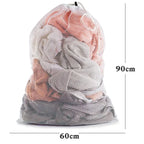 Large Mesh Laundry Bag – 60x90cm Drawstring Organizer for Washing Clothes