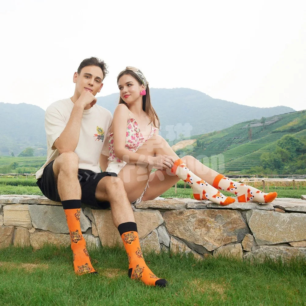 Colorful Cartoon Animal Crew Socks – Fun Harajuku Apparel for Men and Women