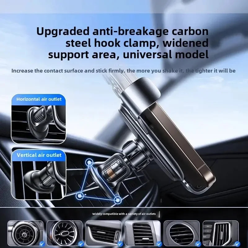 Wireless Car Charger Phone Holder – Fast Charging Mount for iPhone and Android