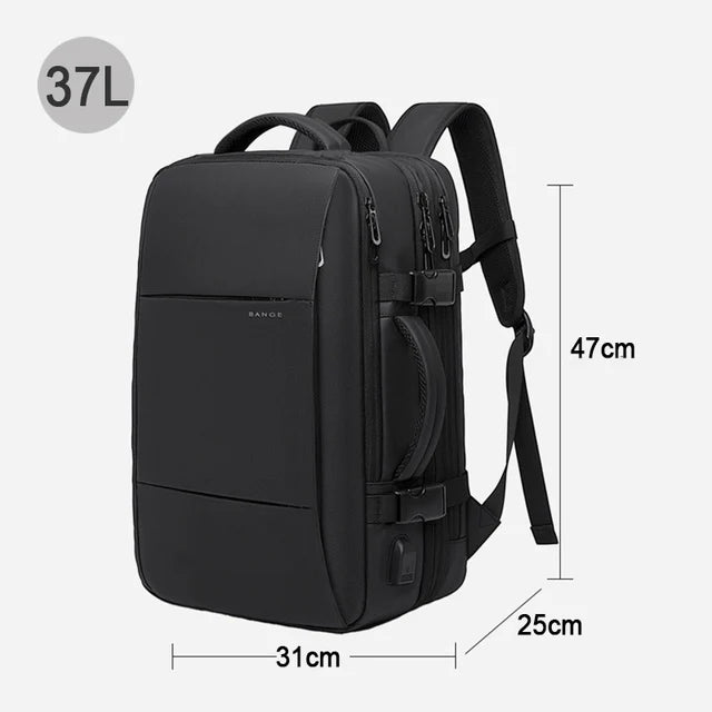 Expandable 17.3-inch Laptop Backpack – Waterproof Travel Bag for Men