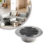 Stainless Steel Round Vent Grille – 70-300mm External Wall Duct for Ventilation