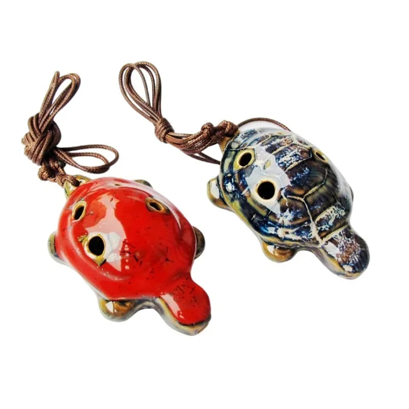 Ceramic Tortoise Alto Ocarina – 6-Hole Musical Flute for Kids and Beginners