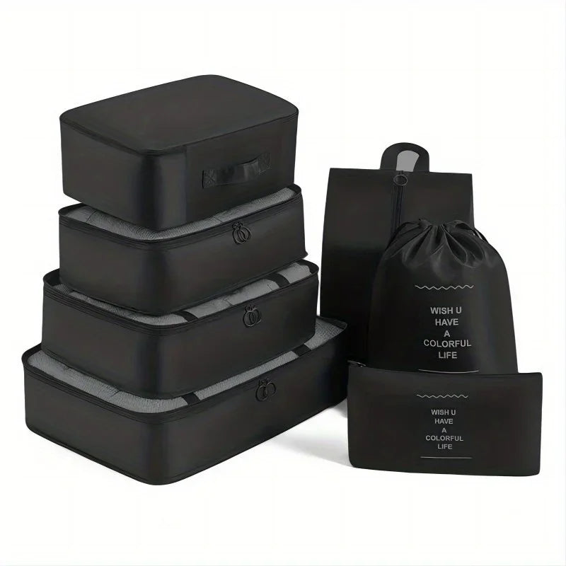 Mesh Travel Packing Cubes – Luggage Organizer Set for Suitcase Storage