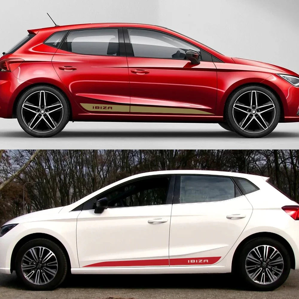 Vinyl Side Skirt Stripes – Car Body Decals for Seat Ibiza Tuning
