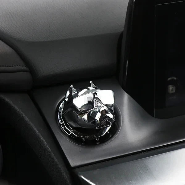 Metal Bully Dog Ignition Cover – Decorative Engine Start Button Trim for Cars