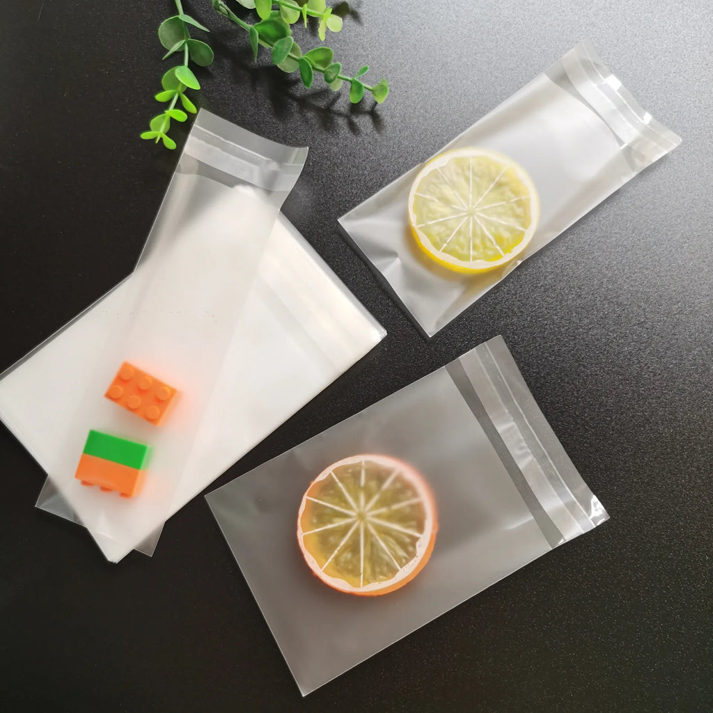 Matte Transparent Cellophane Bags – Self Sealing Pouches for Cookies and Jewelry