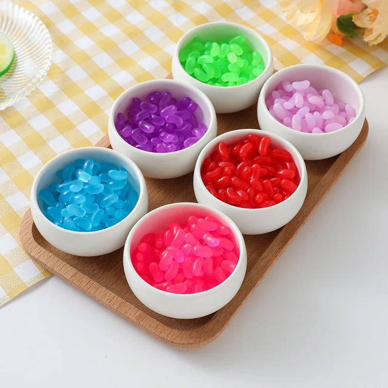 Jelly Bean Candy Cabochons – Resin Fake Sweets for Dollhouse Craft Decor