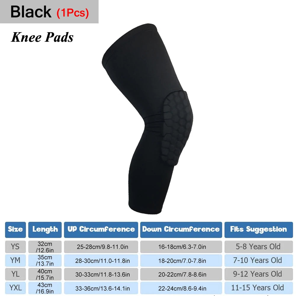 Honeycomb Compression Knee Guards – Youth Protective Gear for Sports