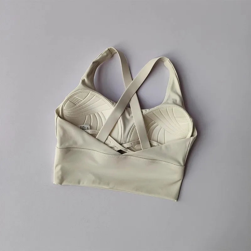 Shock-Absorbing Yoga Sports Bra – Breathable Fitness Top for Gym Workout