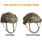 3D Camo Mesh Helmet Cover – Laser Cut Leaf Accessory for Airsoft and Hunting