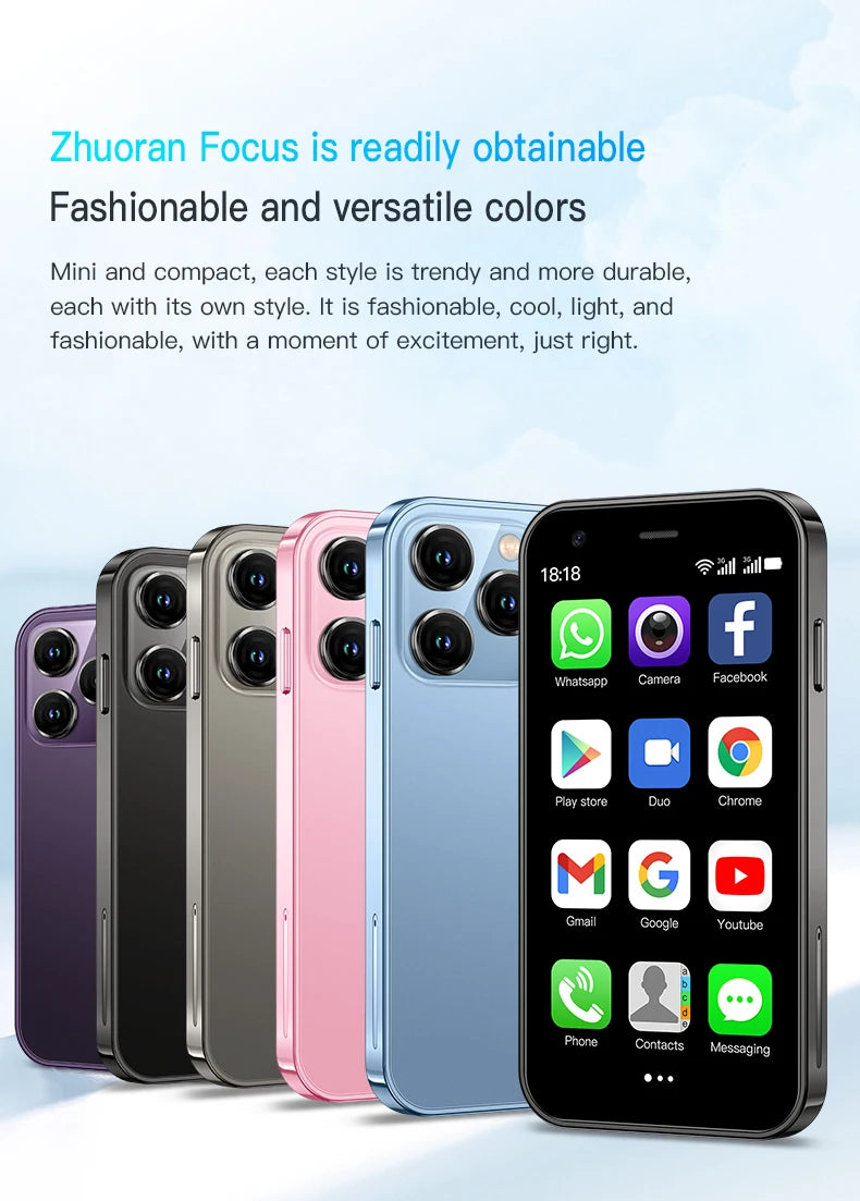 Mini Smartphone – 3.0 Inch Display with Facial Recognition for Android