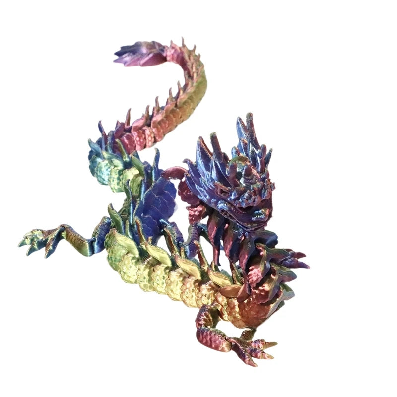 3D Printed Winged Dragon Figurine – Crystal Ornament for Desk Decor Gift