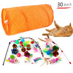 Interactive Cat Play Tunnel – Foldable Mouse and Fish Toy Set for Pets