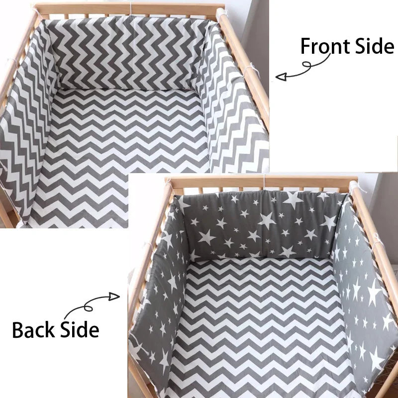 Cotton Star Crib Bumper – Thickened Protective Bedding for Newborn Infants